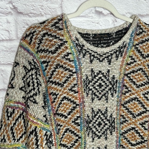 Baciano By Bacci Colorful Aztec Fringe Knit Sweater - Picture 7 of 12